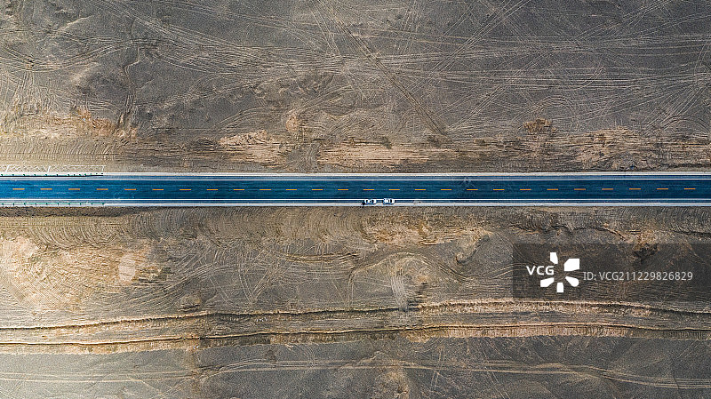 西部公路航拍图片素材