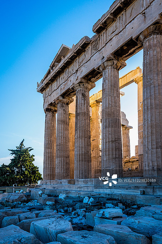 雄伟的希腊雅典卫城帕特农神庙图片素材