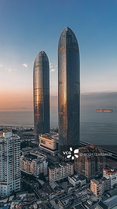 厦门双子塔图片素材