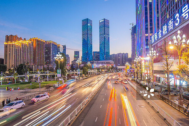贵阳花果园夜景图片素材