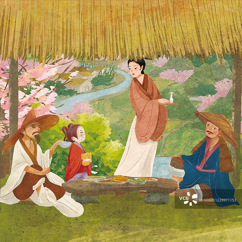 桃花源记图片素材