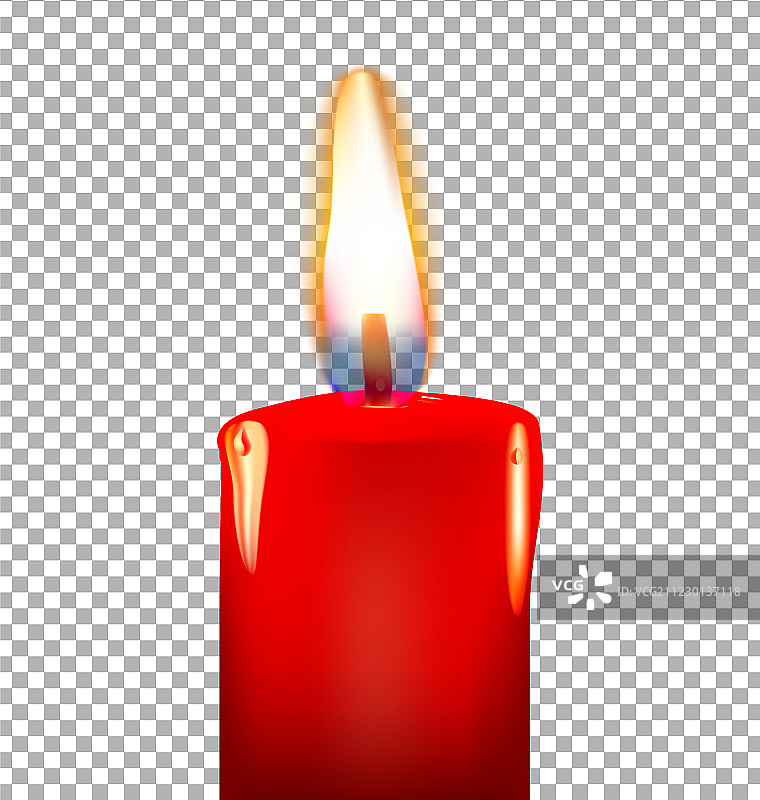 透明背景上的燃烧蜡烛图片素材