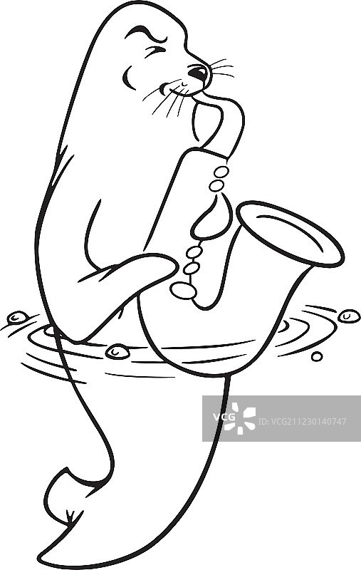 黑白萨克斯演奏者图片素材