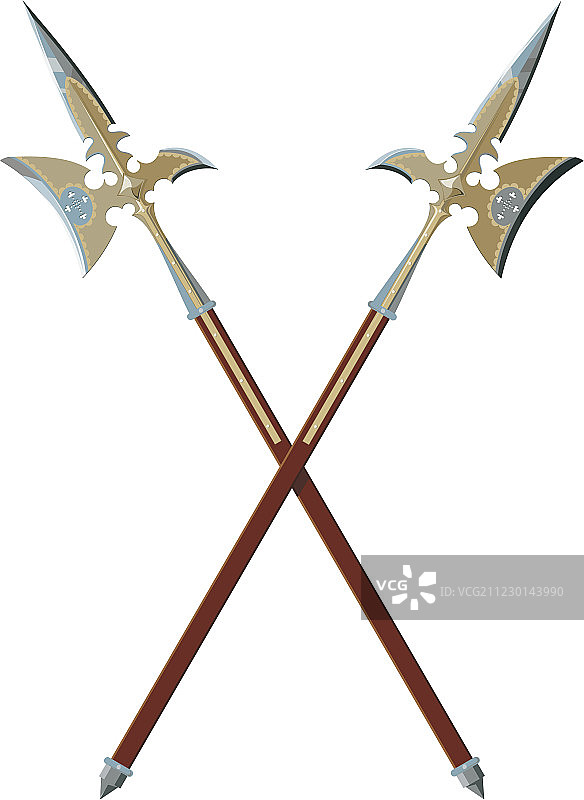 两把交叉的戟图片素材