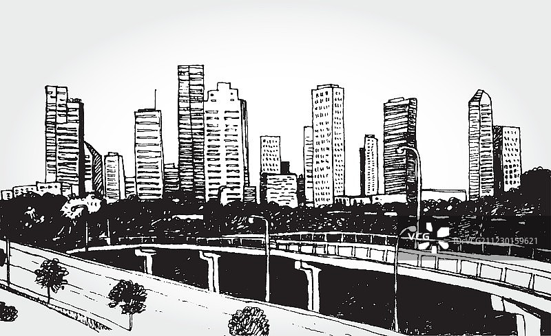 大城市素描图片素材