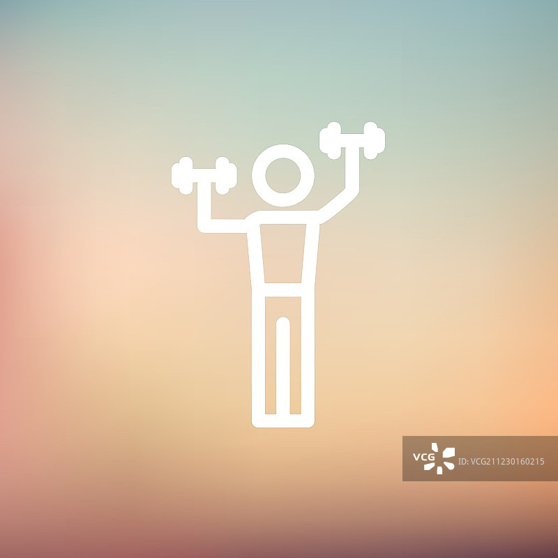 男孩举重训练细线图标图片素材