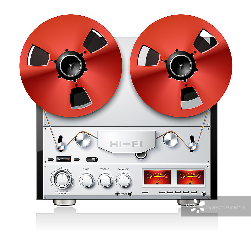 复古高保真模拟立体声开盘录音机图片素材