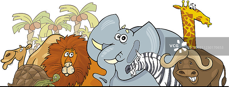 卡通非洲野生动物园设计图片素材