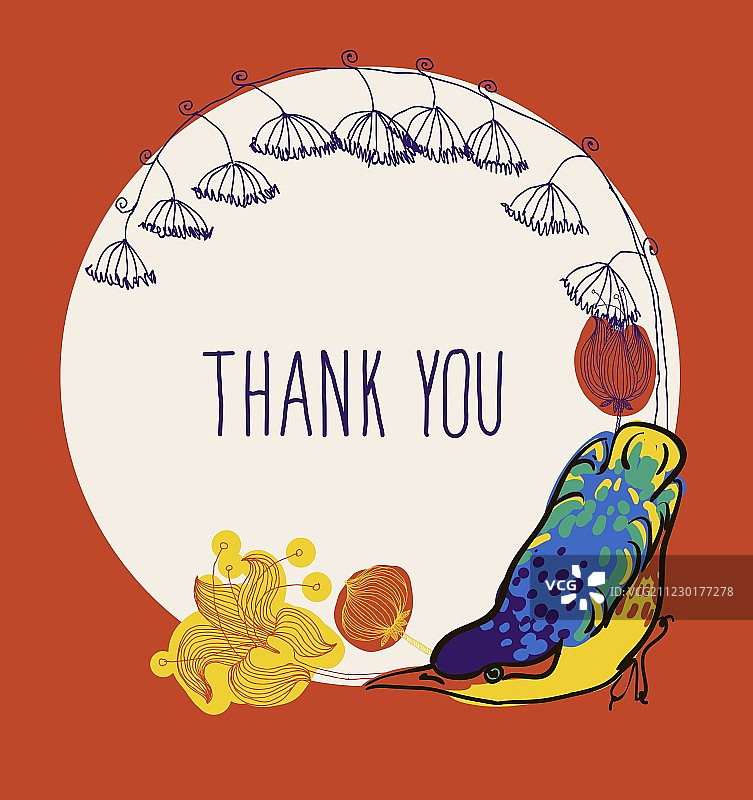 复古春季感谢卡图片素材