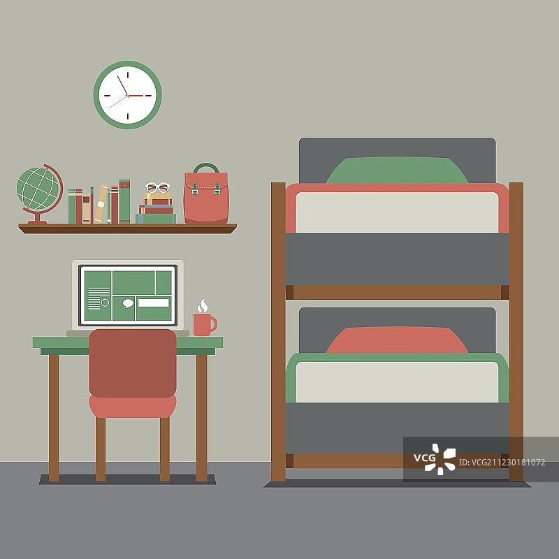 带工作区的双层床图片素材