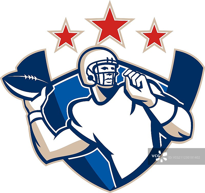 橄榄球四分卫掷球图片素材