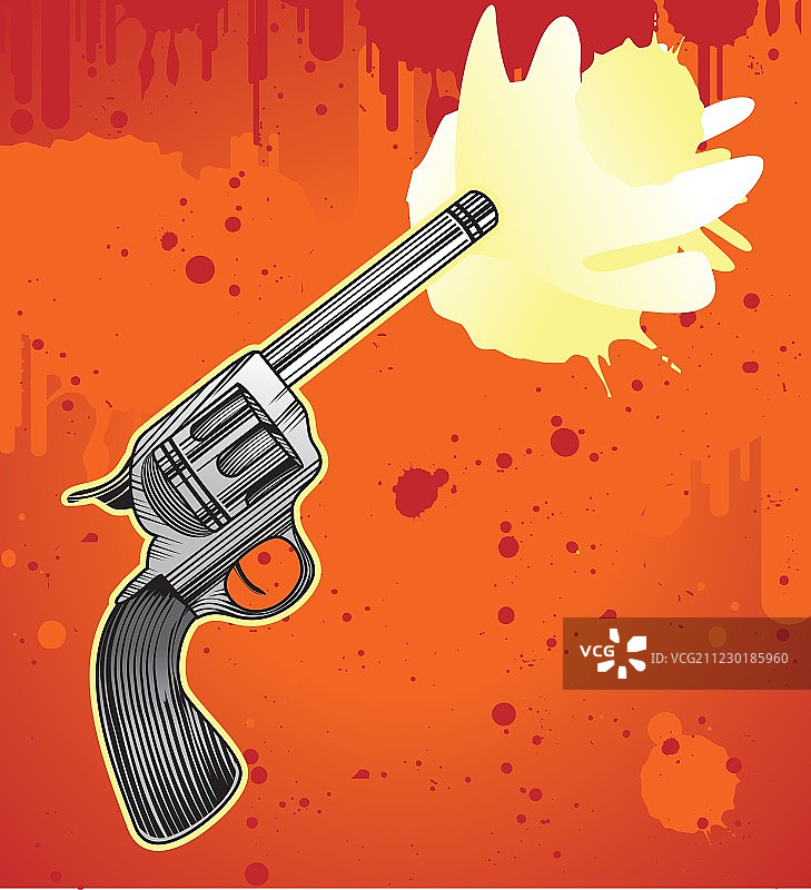 雕刻风格左轮手枪图片素材