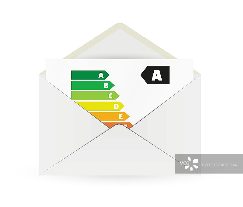 带有能源标签的信封和纸张图片素材