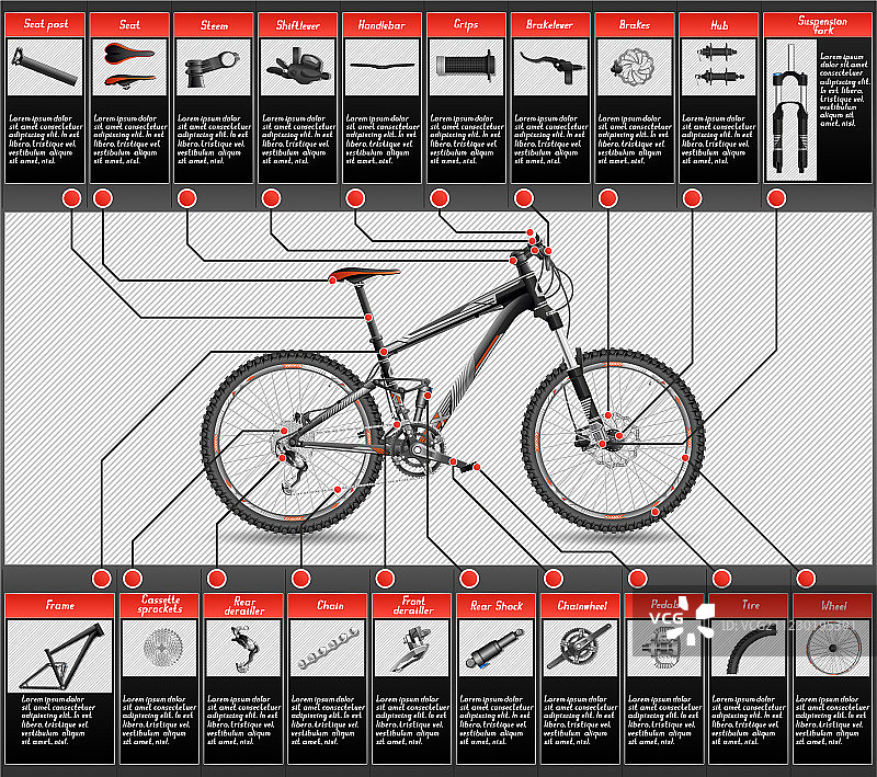 全避震山地自行车图片素材