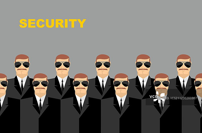 戴眼镜男士的安保人员图案图片素材