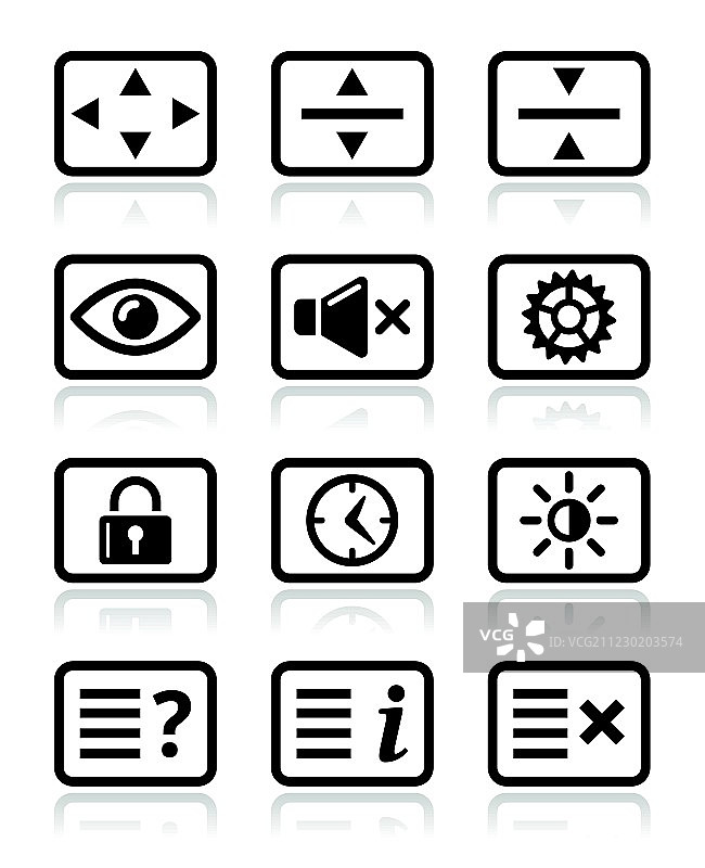 电脑电视显示器屏幕图标合集图片素材