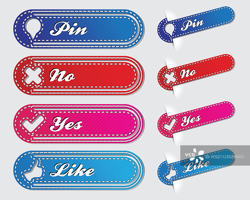 彩色皮革书签合集图片素材