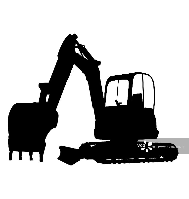 迷你挖掘机轮廓图片素材