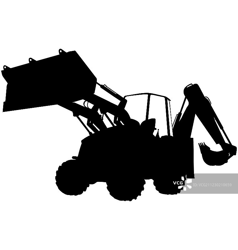 挖掘机轮廓图片素材