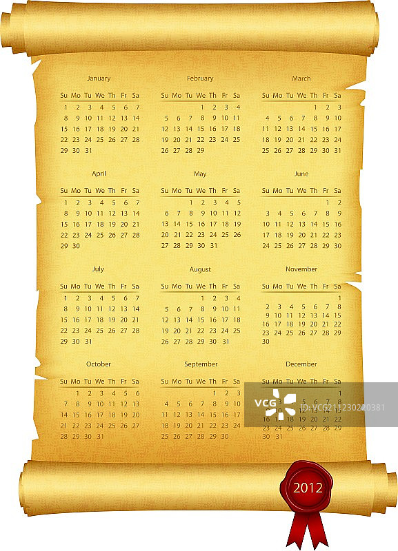 2012年日历图片素材
