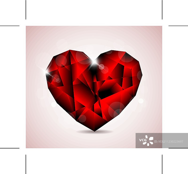 红色钻石宝石心图片素材