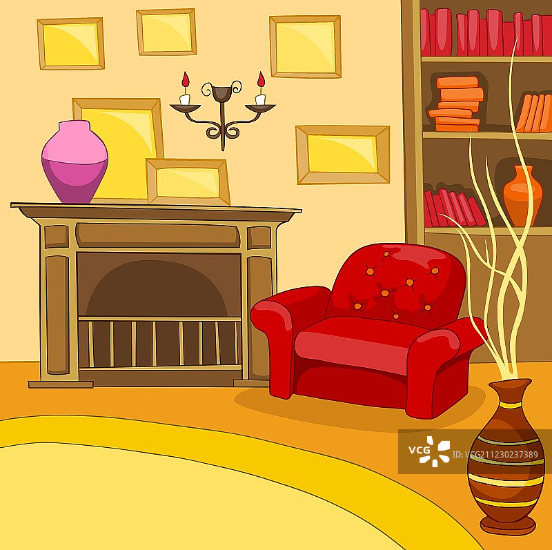 卡通房间图片素材