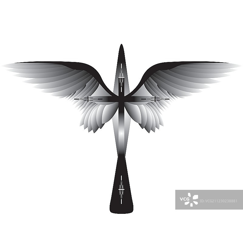 带翅膀的十字图片素材