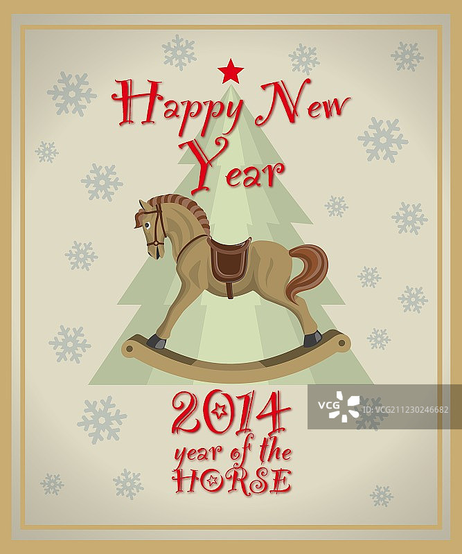 复古新年贺卡图片素材