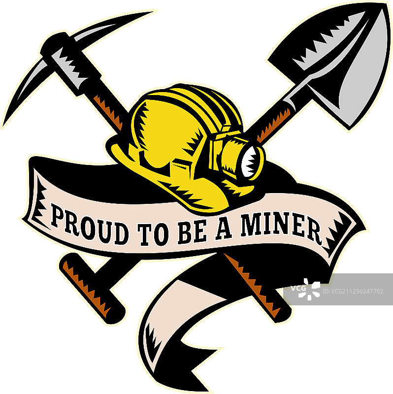 煤矿工人帽子铲子铁锹镐图片素材