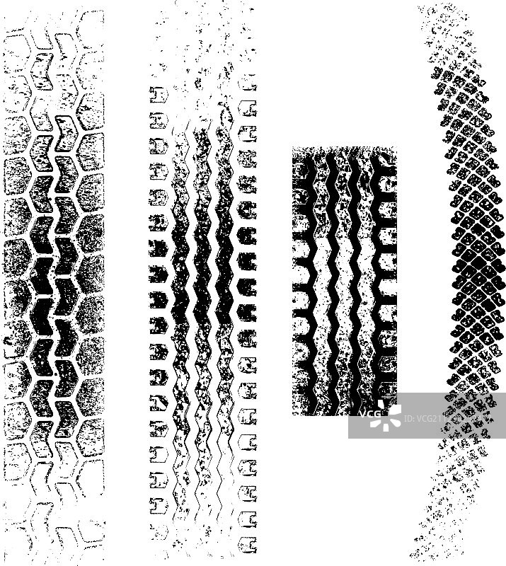 4条负片做旧轮胎痕迹图片素材