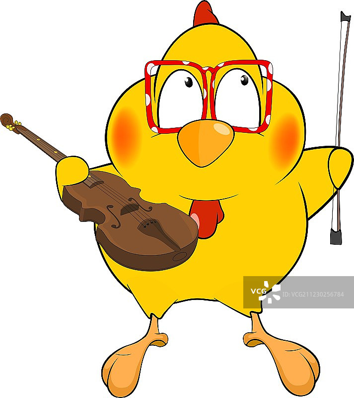 小提琴演奏者和鸡图片素材