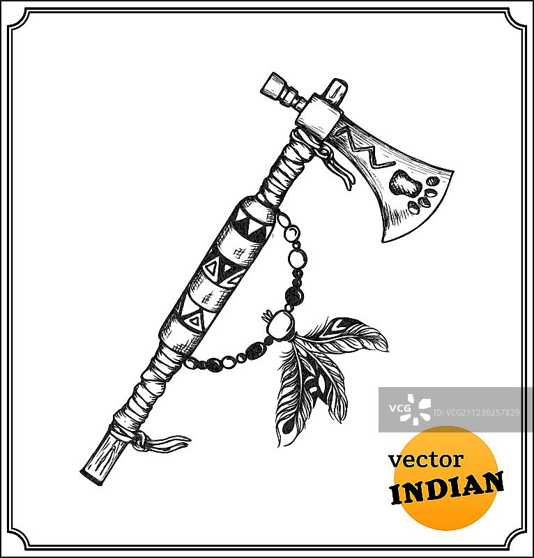 美国印第安人战斧图片素材