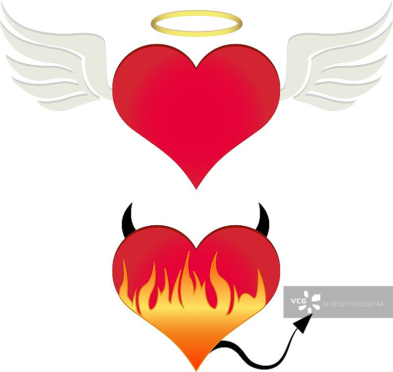 天使与魔鬼之心图片素材