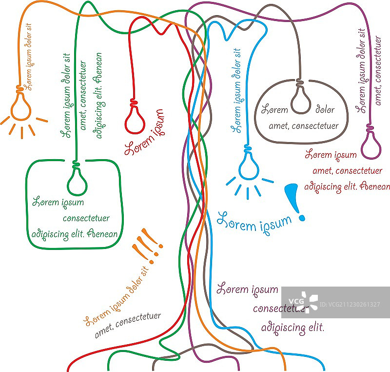 用于不同设计的彩色树概念图片素材