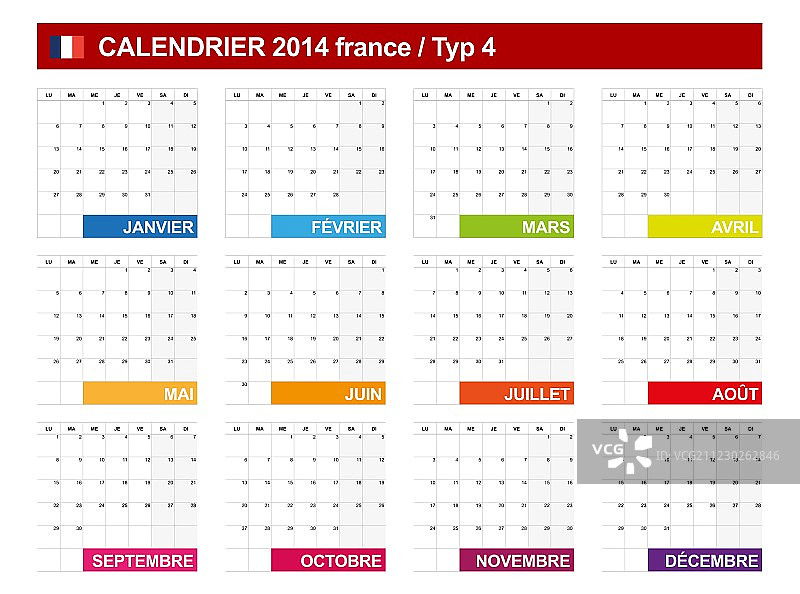 2014年法文日历4图片素材