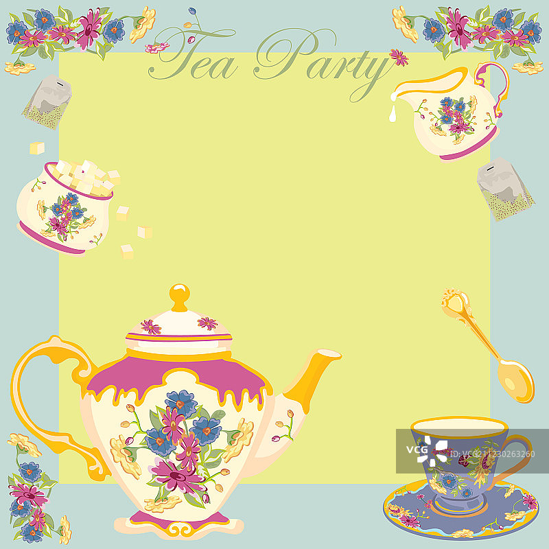 茶话会邀请函图片素材