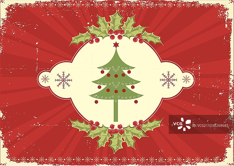 复古圣诞卡片图片素材