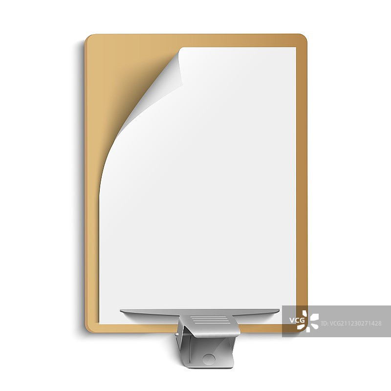 空白纸上的金属夹图片素材