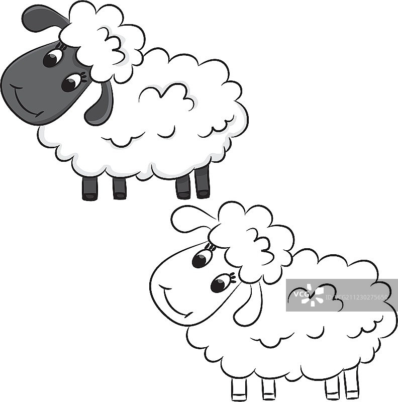 卡通绵羊图片素材