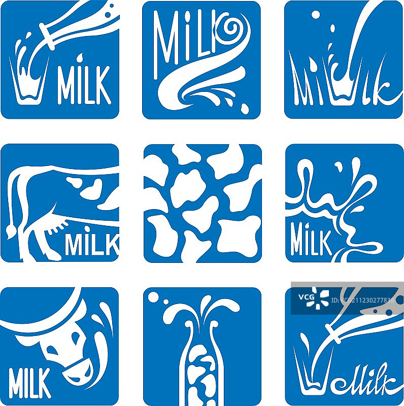 牛奶图标合集图片素材
