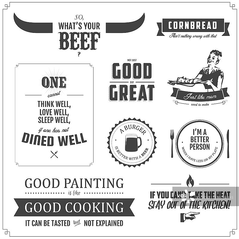 餐厅菜单排版设计元素合集图片素材