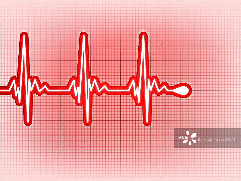 深红色心电图阴影EPS 8图片素材