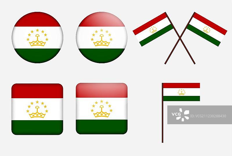 塔吉克斯坦国旗徽章图片素材
