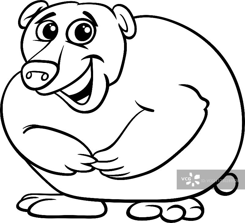 熊动物卡通填色书图片素材