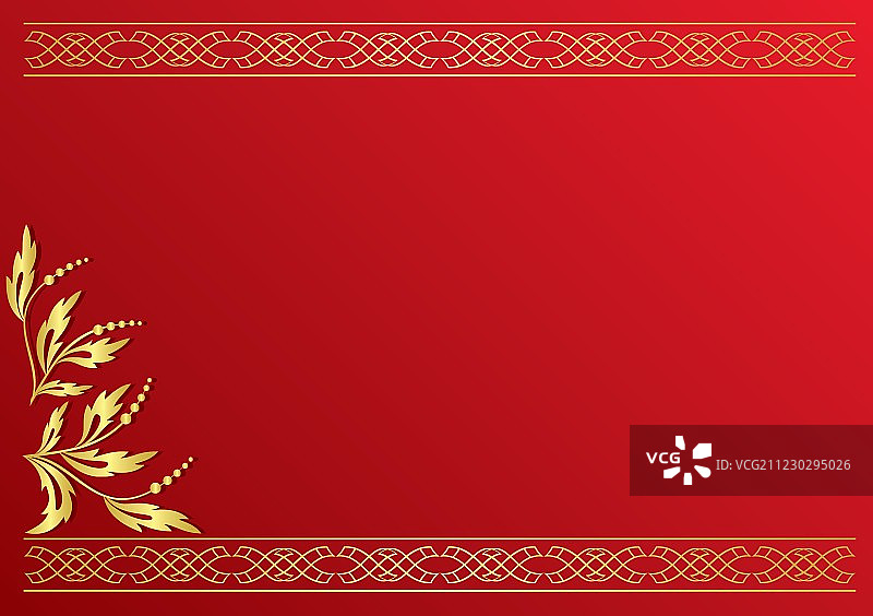 带有金色装饰的红色卡片图片素材