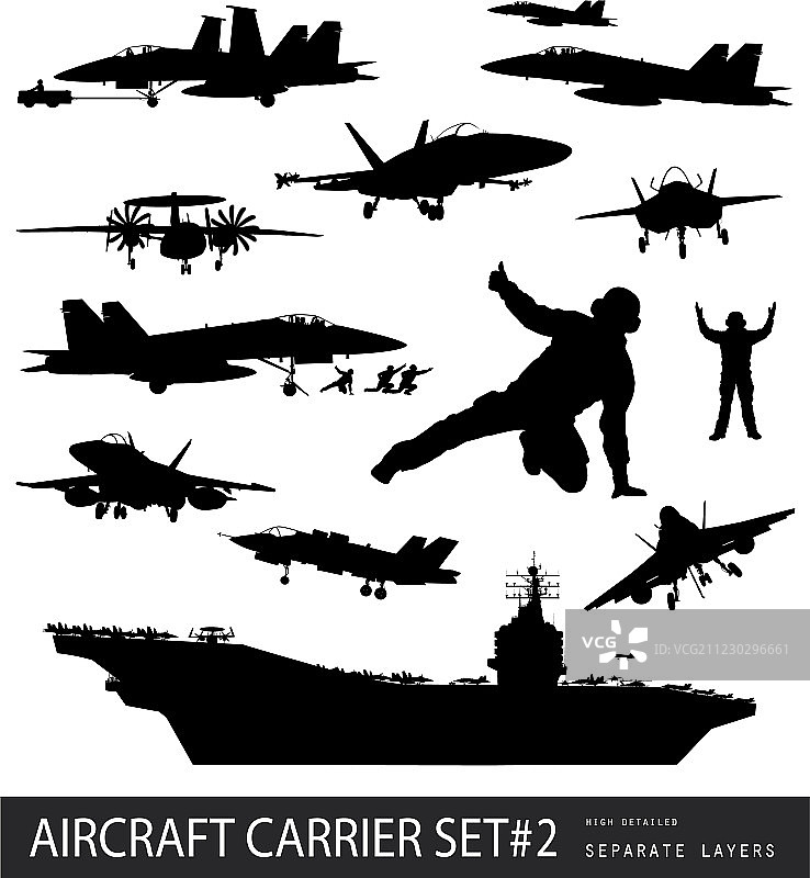 海军航空剪影图片素材