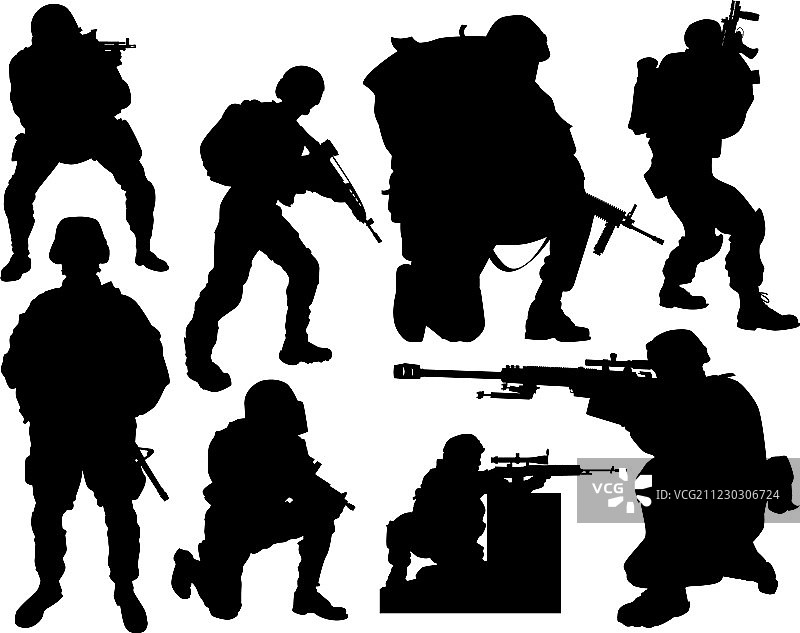 士兵剪影图片素材