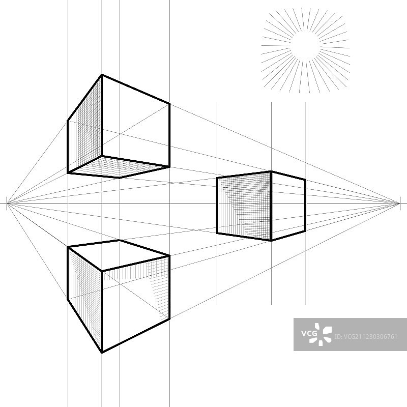 立方体绘画图片素材