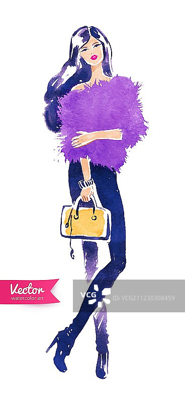 携带包包的时尚模特图片素材