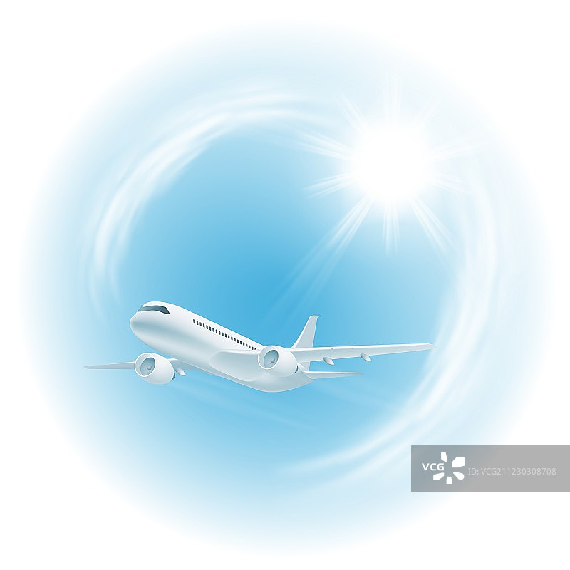 阳光下的飞机图片素材